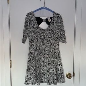 black and white floral dress